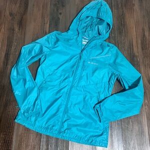 Columbia Blue Hooded lightweight Jacket Sz L